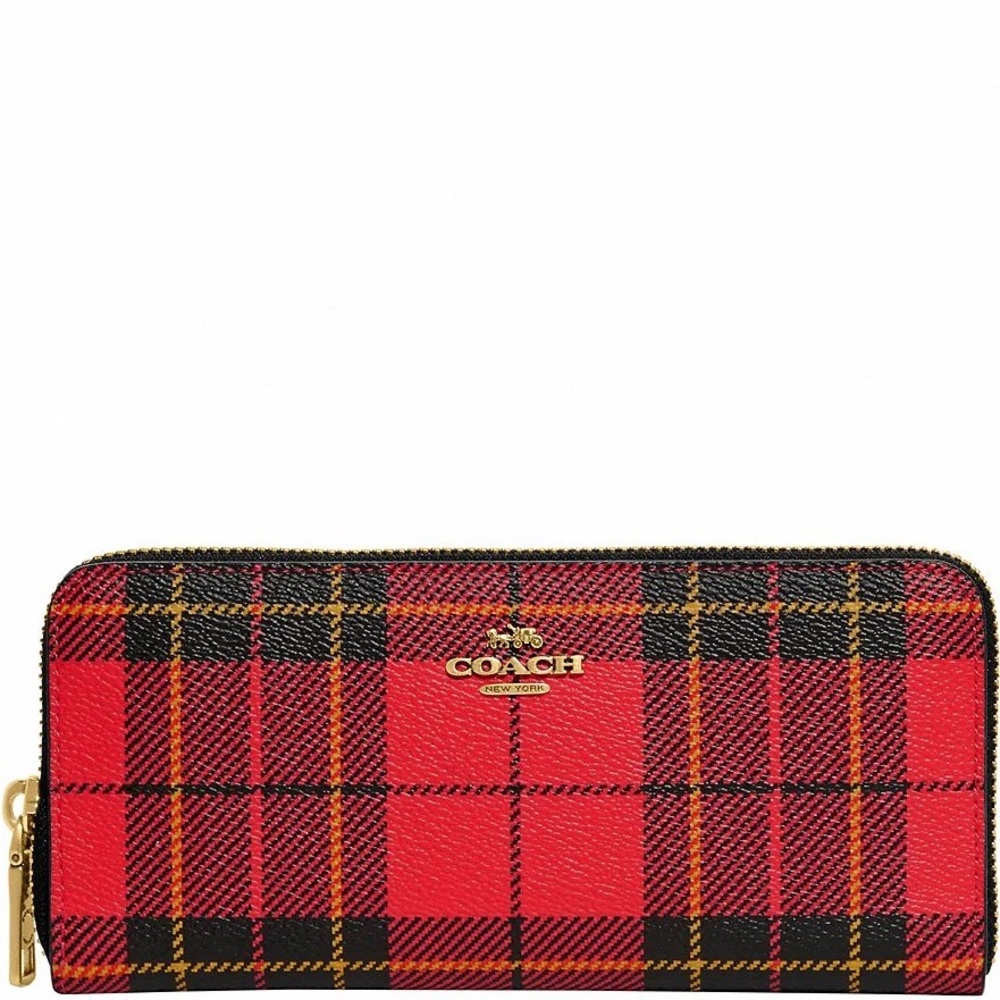 Novelty Plaid Print Slim Bifold Wallet